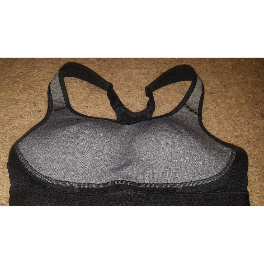 Champion N9678 Power Core Compression Padded‎ Racerback Sports Bra sz SMALL Gray